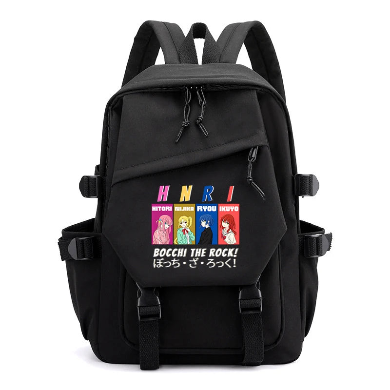 Bocchi The Rock Anime Zip Big Backpack Unisex Teens School Bags