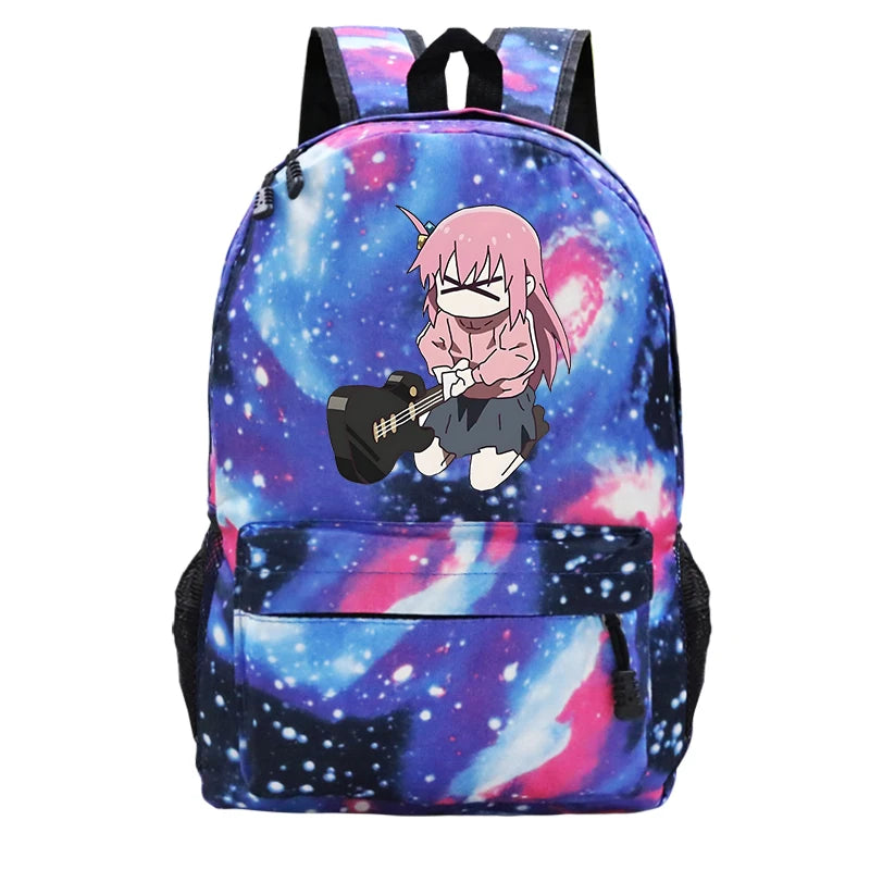Bocchi The Rock Backpacks Teens Shoulder Bag Girls Boys Cartoon Guitar Schoolbag
