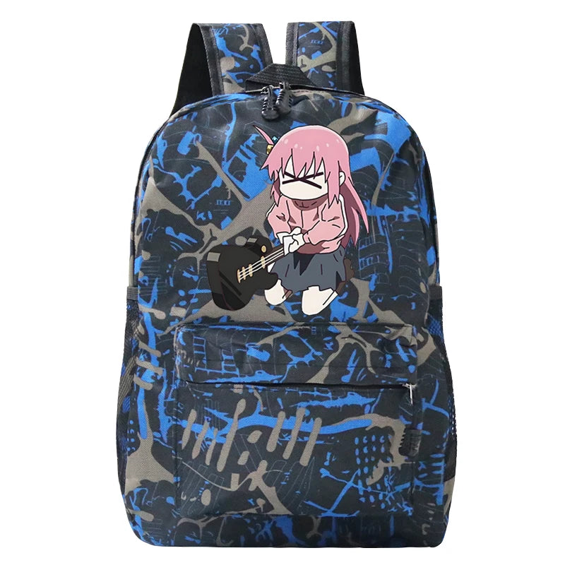 Bocchi The Rock Backpacks Teens Shoulder Bag Girls Boys Cartoon Guitar Schoolbag