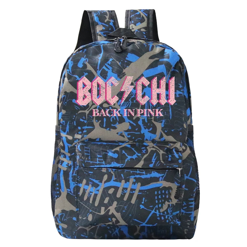 Bocchi The Rock Print Backpacks Letters Harajuku Schoolbags for Girls Boys