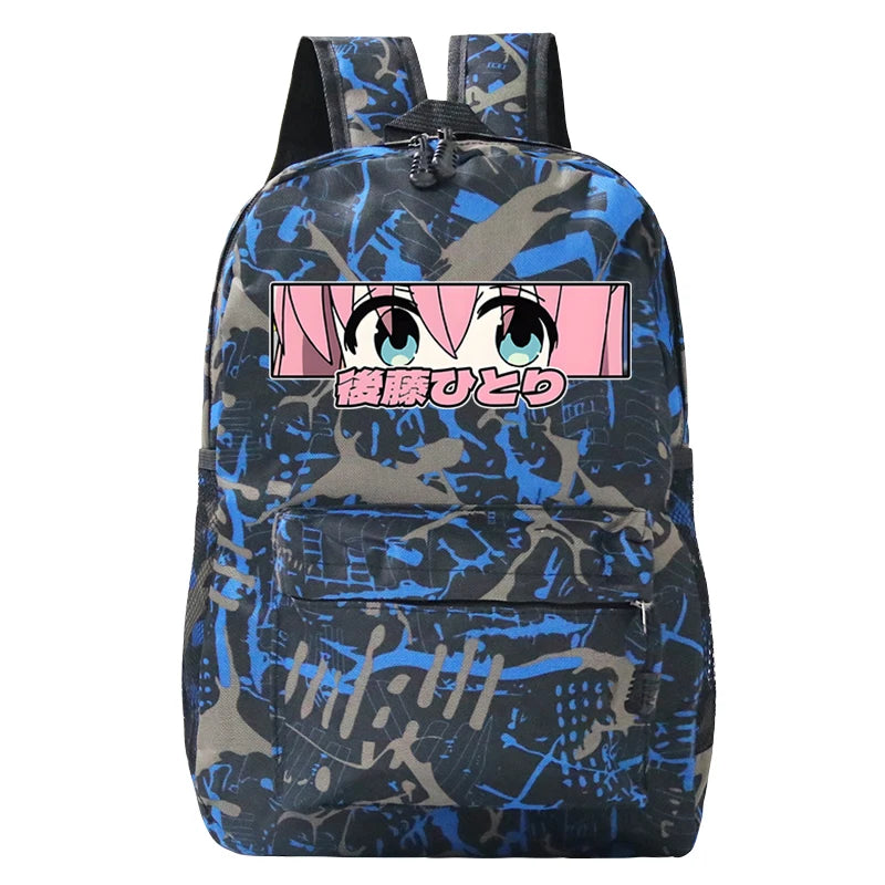 Bocchi The Rock Teenager Backpacks Cartoon Canvas Student Schoolbags