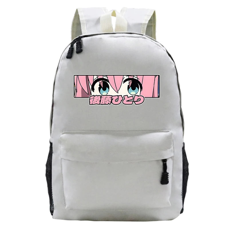 Bocchi The Rock Teenager Backpacks Cartoon Canvas Student Schoolbags