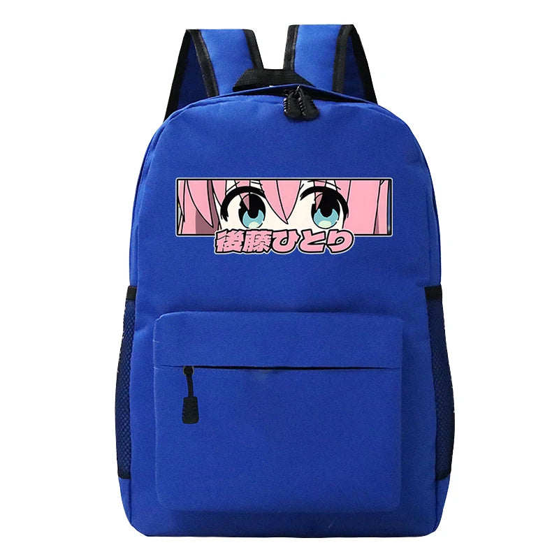 Bocchi The Rock Teenager Backpacks Cartoon Canvas Student Schoolbags