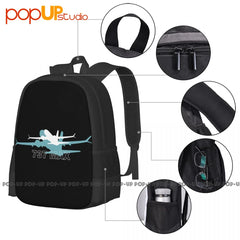 Boeing 737 Max Shadow Backpack Large Capacity Vintage Schoolbag 3d Printing