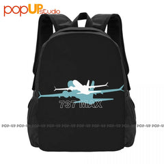 Boeing 737 Max Shadow Backpack Large Capacity Vintage Schoolbag 3d Printing