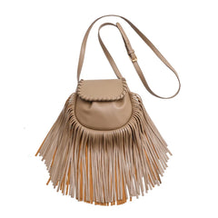 Bohemia PU Leather Tassels Crossbody Bags Women Saddle Shoulder Bag