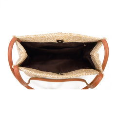 Bohemian Beach Casual Tote Bag Ladies Straw Rattan Crossbody Bucket Bag