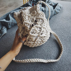 Bohemian Cotton Rope Woven Women's Straw Bag Crossbody Bags Knitted