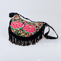 Bohemian Embroidery Flower Bags Hipster Bag Fringe Tassel Women's Handbags