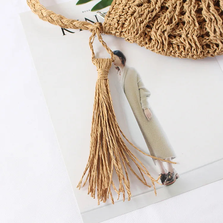 Bohemian Straw Woven Shoulder Bag Hollow Out Rattan Handbag