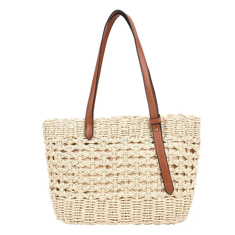 Boho Straw Shoulder Bag Women Beach Handbag Summer Totes