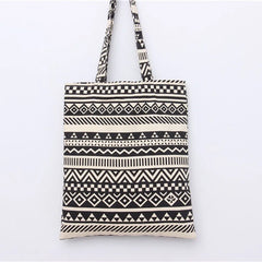 Boho Striped Women Shoulder Bag High Cotton Travel School Books Bags