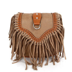 Boho Tassel Crossbody Bag Large Capacity Shoulder Bag for Women