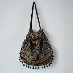 Bohemian Vintage Tassel Shoulder Bag Women Underarm Tote All-match