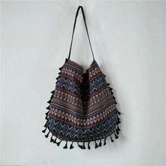 Bohemian Vintage Tassel Shoulder Bag Women Underarm Tote All-match