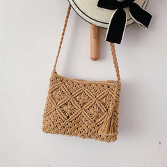 Boho Women Straw Beach Bag Shoulder Messenger Summer Travel Shop