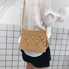 Boho Women Straw Beach Bag Shoulder Messenger Summer Travel Shop