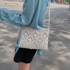 Boho Women Straw Beach Bag Shoulder Messenger Summer Travel Shop