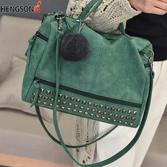 Vintage Nubuck Leather Top-handle Bags for Women