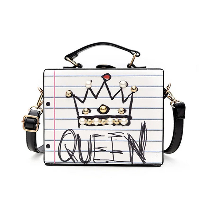 Women's Printed Letter Small Square Handbag