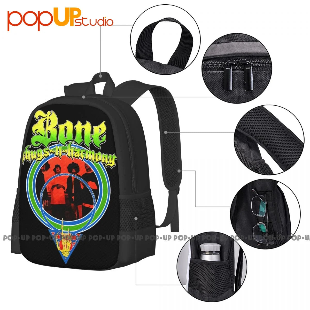 BTNH Vintage Art Print 3D Backpack Large Capacity