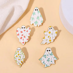 Spooky Ghost Enamel Pins Halloween Brooches Funny Jewelry