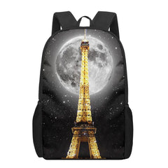 Eiffel Tower 3D Print School Bag Set for Kids
