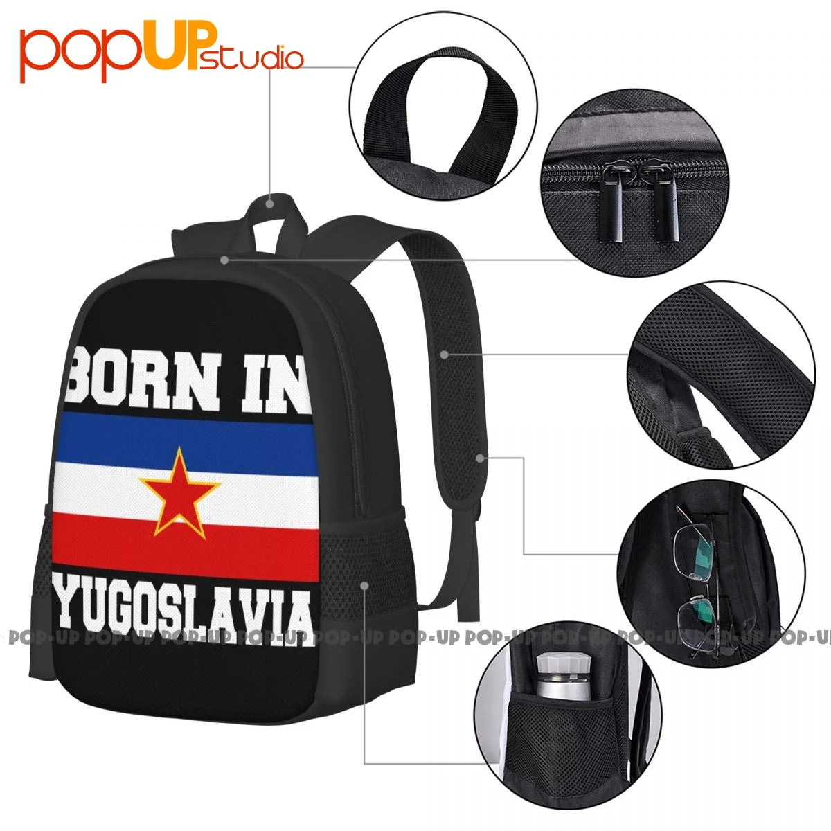 Yugonostalgic Yugoslavia Flag Backpack Large Capacity Storage Bag
