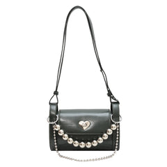 Boston Leather Women's Shoulder Bag Chain Crossbody Tote