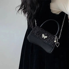 Bow Clutch Purse Ladies Pu Leather Tote Handbags Hot Girls Chains Messenger Bags