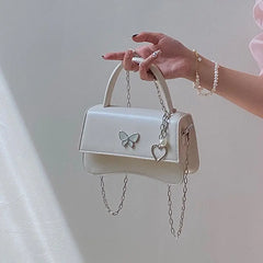 Bow Clutch Purse Ladies Pu Leather Tote Handbags Hot Girls Chains Messenger Bags