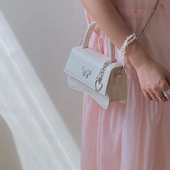 Bow Clutch Purse Ladies Pu Leather Tote Handbags Hot Girls Chains Messenger Bags