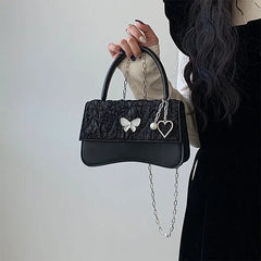 Bow Clutch Purse Ladies Pu Leather Tote Handbags Hot Girls Chains Messenger Bags