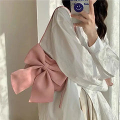 Bow Women's Underarm Bag Casual Hot Girls Shoulder Bags Solid Ladies Tote Purse