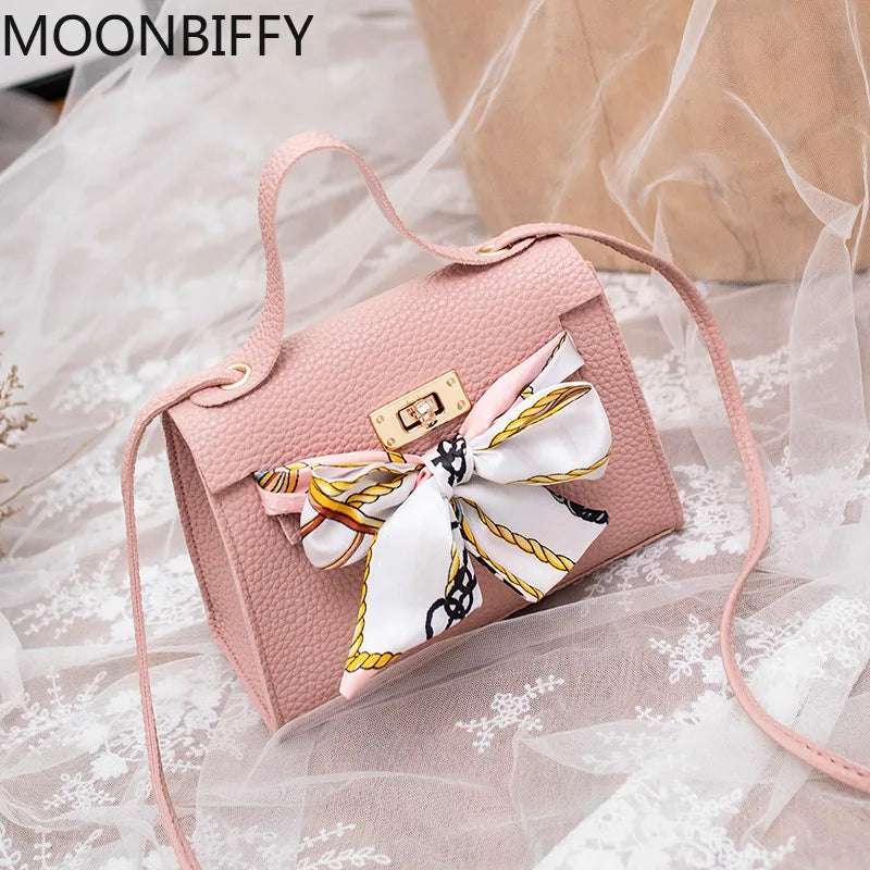 Women's Bow-Knot PU Leather Shoulder Bag Crossbody Purse