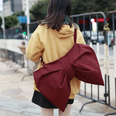Bow Women Canvas Handbags Large Shoulder Bags Crossbody Bags