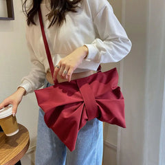 Bowknot Purse Shoulder Bag Large Capacity Messenger Bag