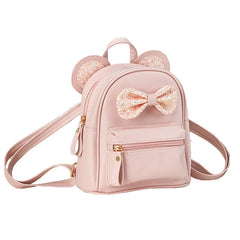 Bowtie Girl Kids Book Backpack Shoulder Bag Travel Rucksack