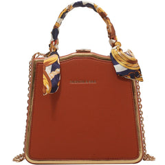 PU Leather Crossbody Sling Bag For Women Handbags With Chain Long Belt