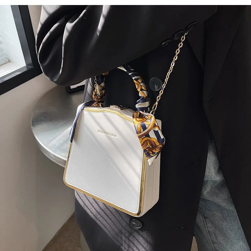 PU Leather Crossbody Sling Bag For Women Handbags With Chain Long Belt