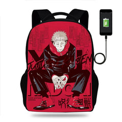 Anime Backpack Children Book Bags Men Women Rucksack USB Travel Knapsack