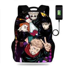 Anime Backpack Children Book Bags Men Women Rucksack USB Travel Knapsack