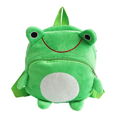 Cute Cartoon Frog Backpack for Toddlers, Plush School Bag for Kids