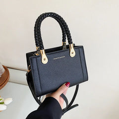 Small Braided Shopper Tote Bag Women's Crossbody Shoulder Bag