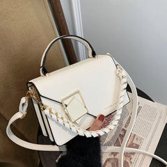 Braided Chain Women Handbags Small PU Leather Crossbody Bags For Female