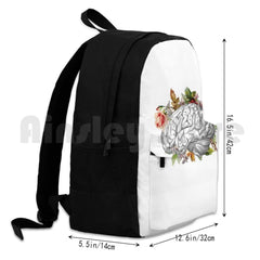 Brain With Flowers Outdoor Hiking Backpack Waterproof Camping Travel