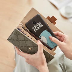 Flower Long Wallet PU Leather Women Wallets Purse Trifold Clutches