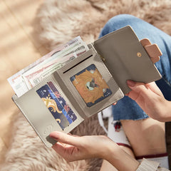 Flower Short Wallet Women PU Leather Female Wallets Purse