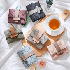 Flower Short Wallet Women PU Leather Female Wallets Purse