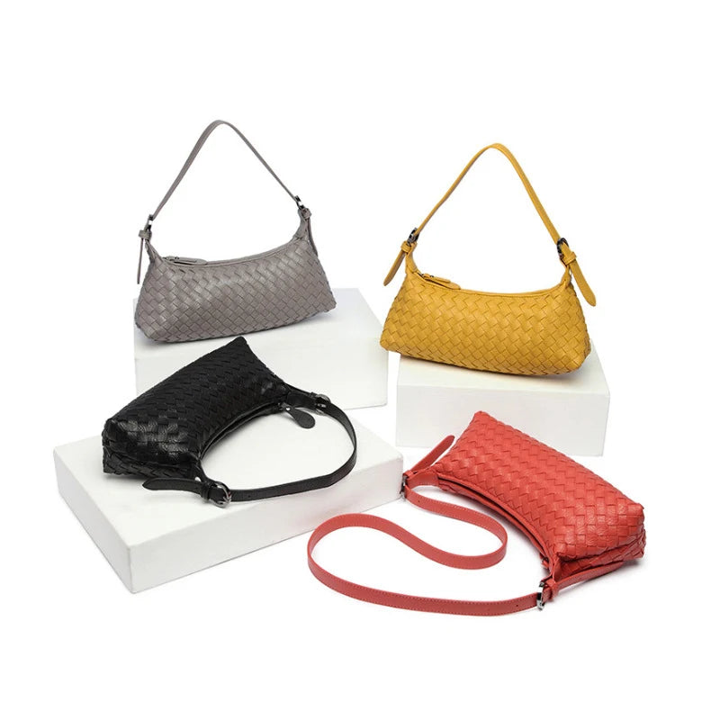 Large Capacity Woven Hobos Bag Totes Women's Shoulder Handbags Female Clutch